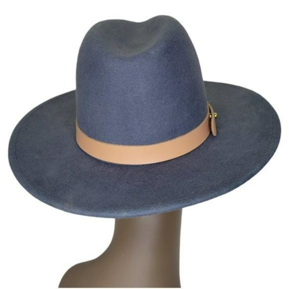 LACK OF COLOR Free People Charcoal Gray Australian Wool Fedora Rancher - Picture 3 of 9